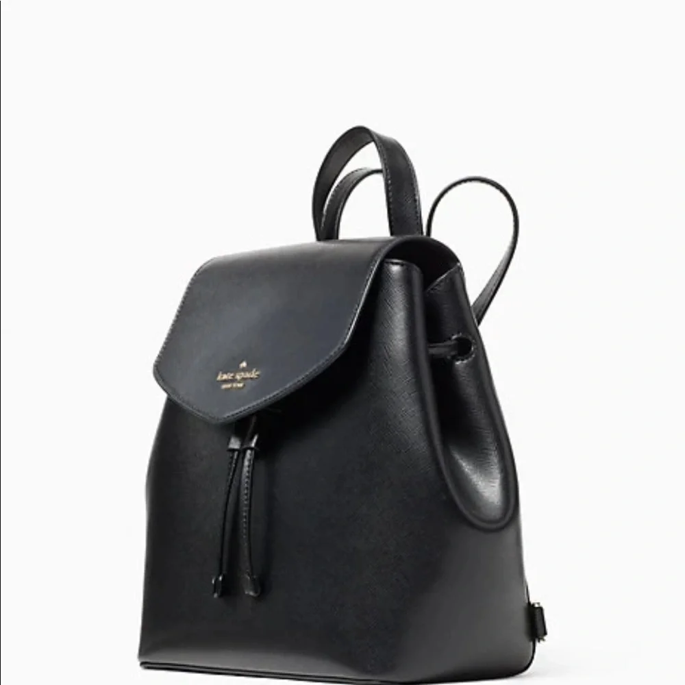 NWT Kate Spade Medium Flap Adjustable Black Backpack